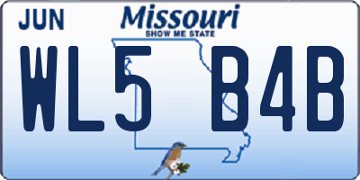 MO license plate WL5B4B