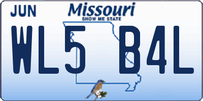 MO license plate WL5B4L