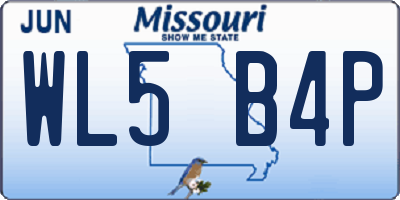 MO license plate WL5B4P