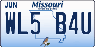 MO license plate WL5B4U
