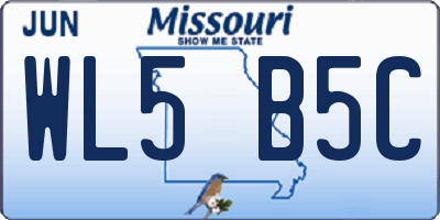MO license plate WL5B5C