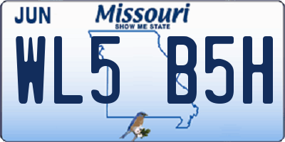 MO license plate WL5B5H