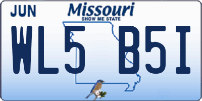 MO license plate WL5B5I