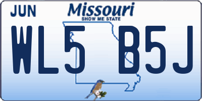 MO license plate WL5B5J
