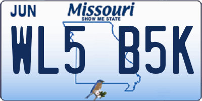 MO license plate WL5B5K