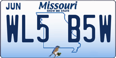 MO license plate WL5B5W