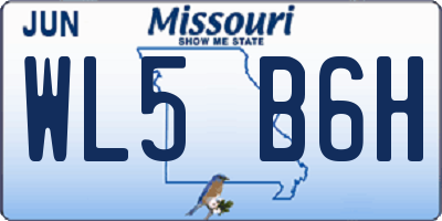 MO license plate WL5B6H