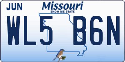 MO license plate WL5B6N