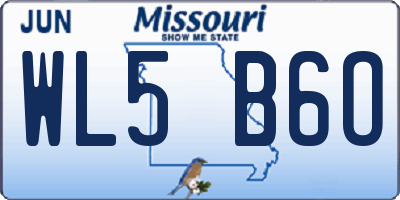 MO license plate WL5B6O