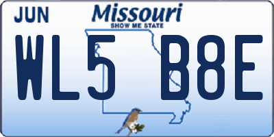 MO license plate WL5B8E