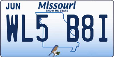 MO license plate WL5B8I