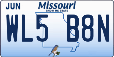 MO license plate WL5B8N