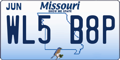 MO license plate WL5B8P