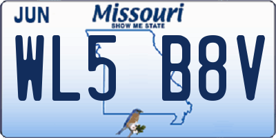 MO license plate WL5B8V