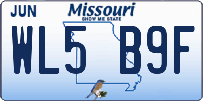 MO license plate WL5B9F