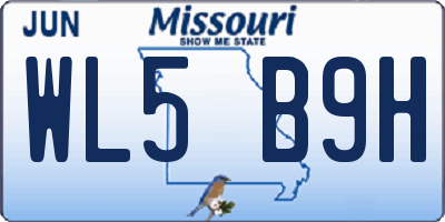 MO license plate WL5B9H