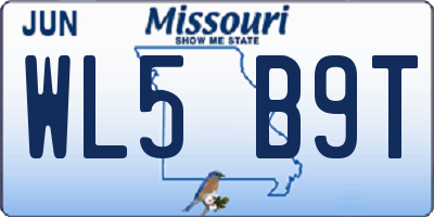 MO license plate WL5B9T