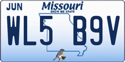 MO license plate WL5B9V
