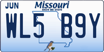 MO license plate WL5B9Y