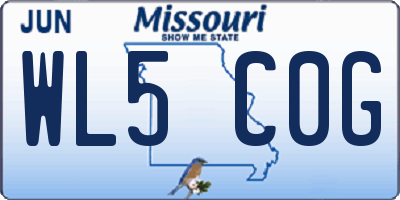 MO license plate WL5C0G