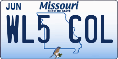 MO license plate WL5C0L