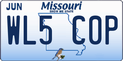 MO license plate WL5C0P