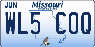 MO license plate WL5C0Q