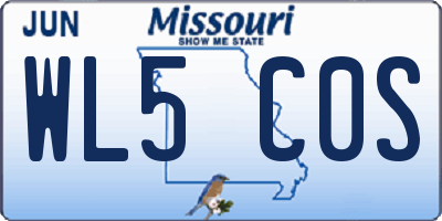 MO license plate WL5C0S
