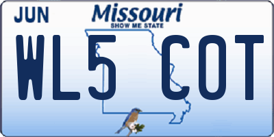 MO license plate WL5C0T