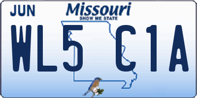 MO license plate WL5C1A