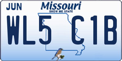 MO license plate WL5C1B
