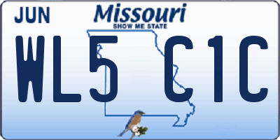 MO license plate WL5C1C