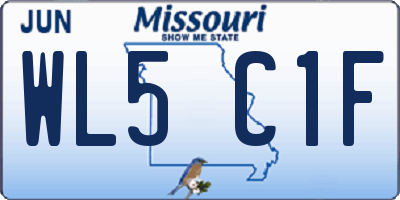 MO license plate WL5C1F