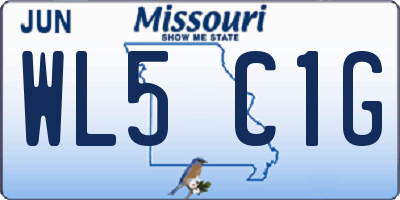 MO license plate WL5C1G