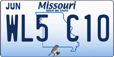 MO license plate WL5C1O
