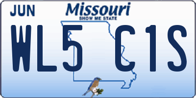 MO license plate WL5C1S