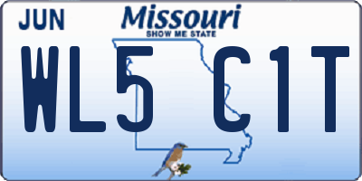 MO license plate WL5C1T