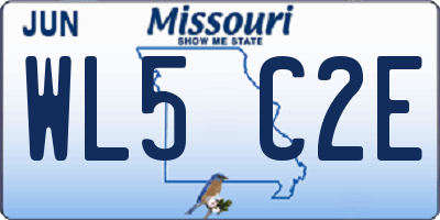 MO license plate WL5C2E