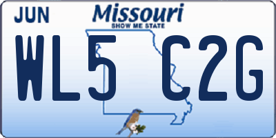 MO license plate WL5C2G