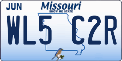 MO license plate WL5C2R