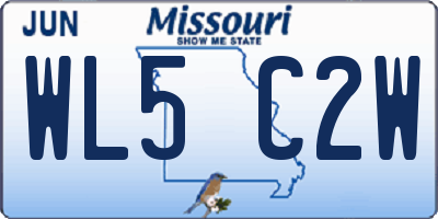 MO license plate WL5C2W