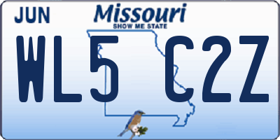 MO license plate WL5C2Z