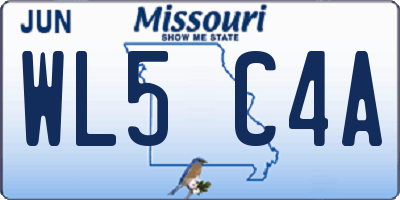 MO license plate WL5C4A