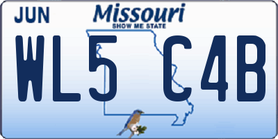 MO license plate WL5C4B