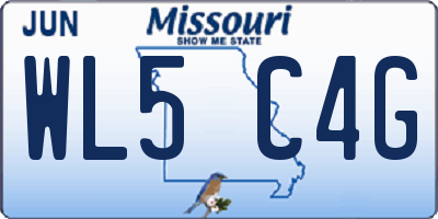 MO license plate WL5C4G