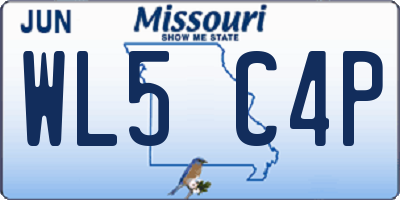 MO license plate WL5C4P