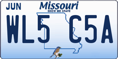 MO license plate WL5C5A