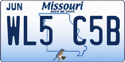 MO license plate WL5C5B