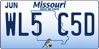 MO license plate WL5C5D