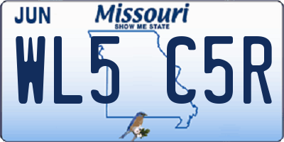 MO license plate WL5C5R